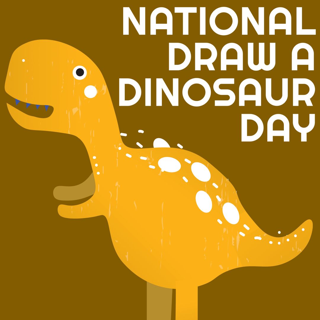 Celebrating creativity, a cheerful cartoon dinosaur embodies the fun of