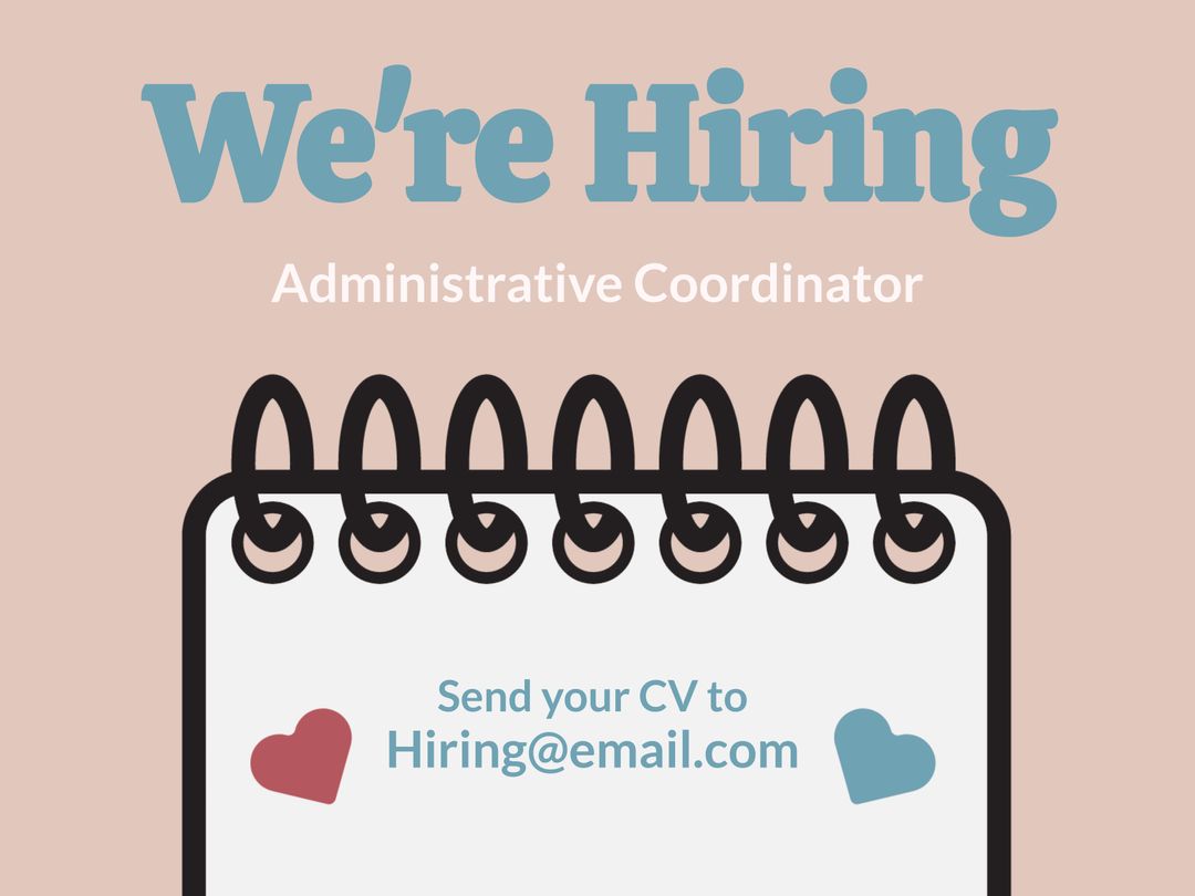 We're Hiring Administrative Coordinator Notepad Graphic - Download Free Stock Templates Pikwizard.com