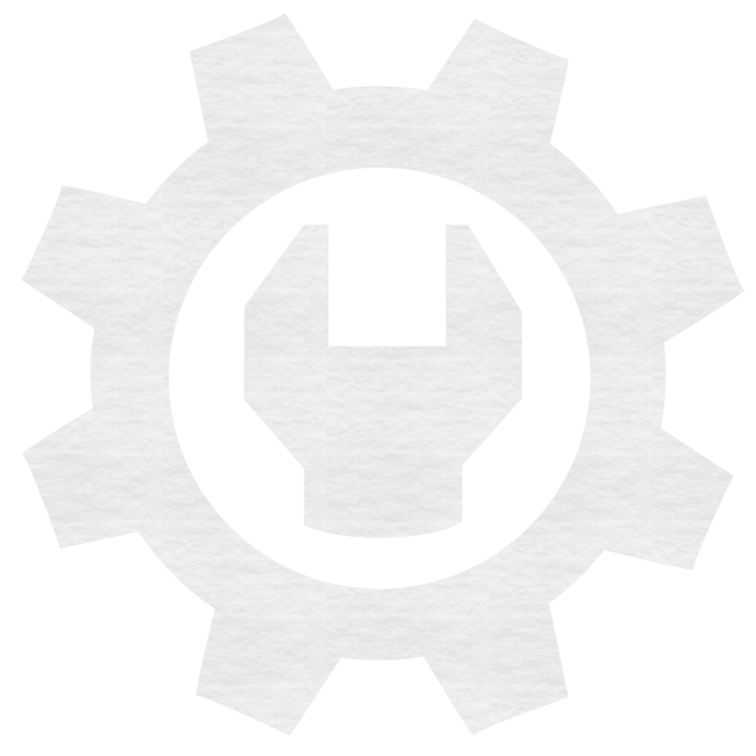 Transparent Gear Icon with Wrench Symbol in Center
