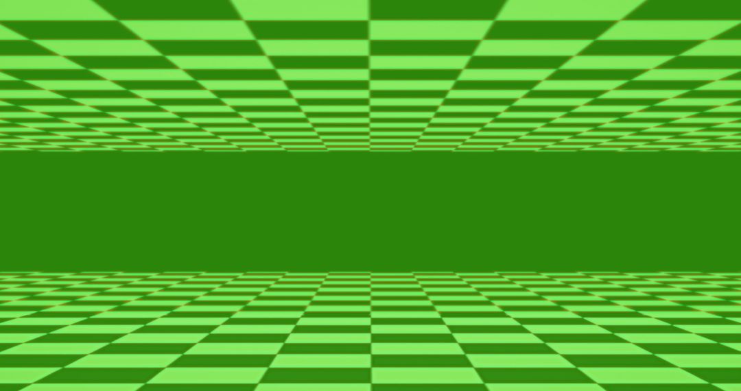 Retro Green Checkerboard Wall Design Concept