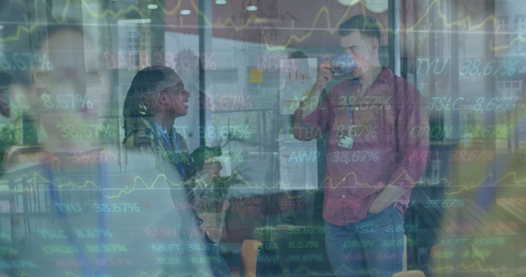 Business Professionals Analyzing Stock Market Data Internally