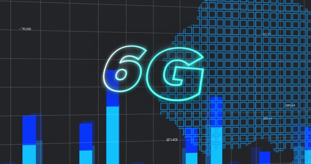 Abstract 6G Data Processing Digital Display