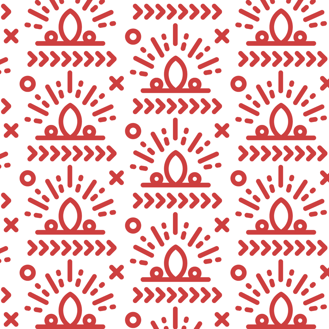 Geometric Repeated Red Shapes on Transparent Background
