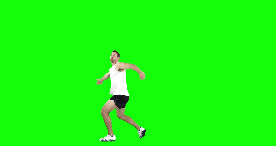 Man Running with Surprised Expression on Green Screen Background - Free Images, Stock Photos and Pictures on Pikwizard.com