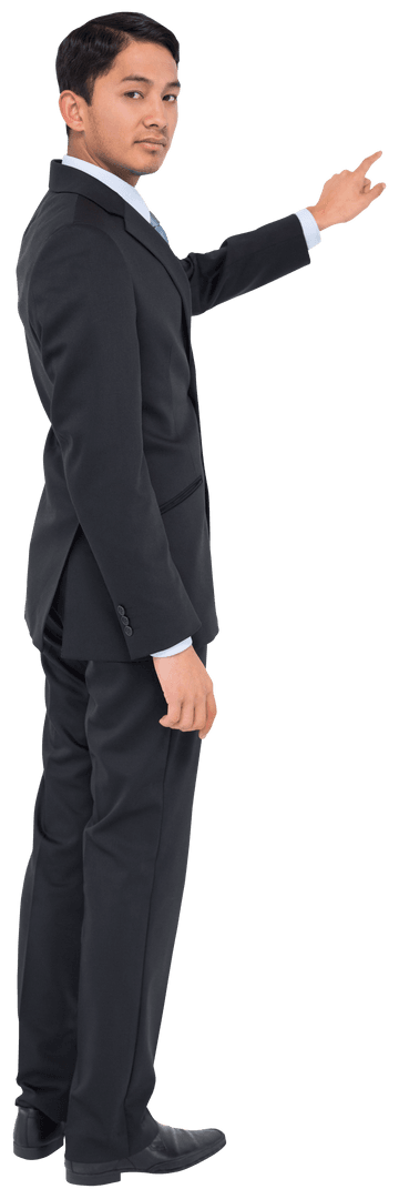 Asian Businessman Standing on Transparent Background