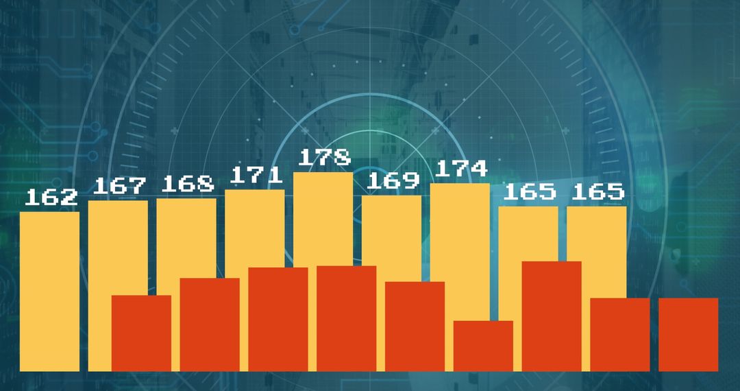 Digital Data Analysis with Statistics Overlaid on Server Racks