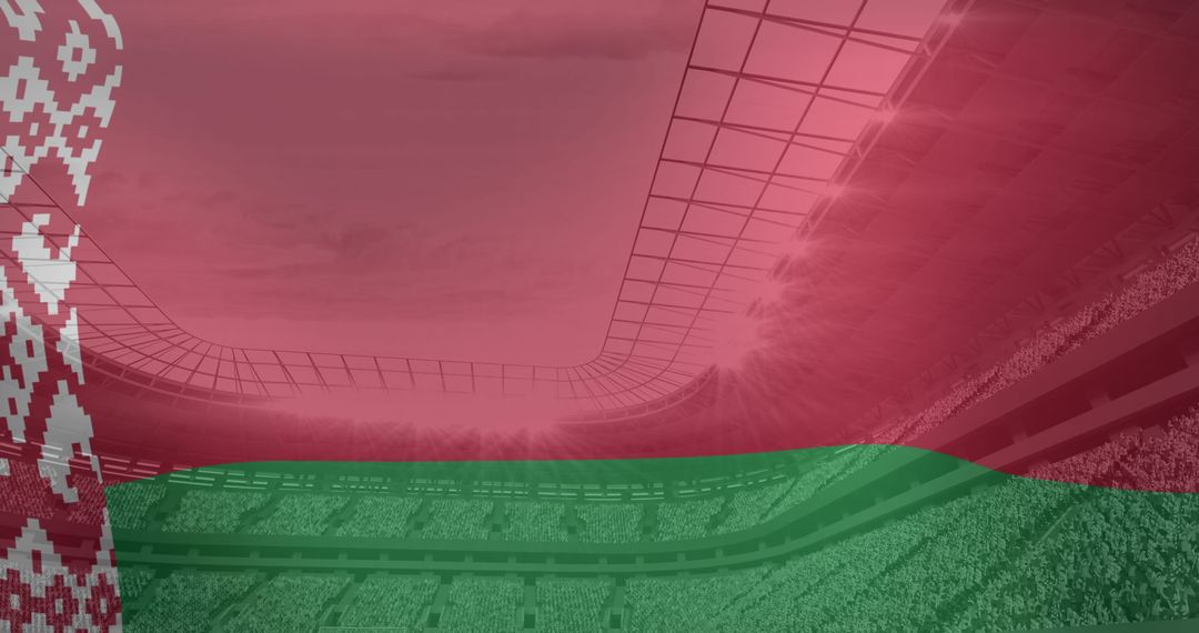 Belarus Flag Overlays Modern Sports Stadium Skyline - Free Images, Stock Photos and Pictures on Pikwizard.com