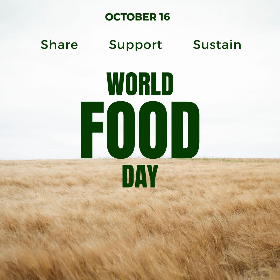 World Food Day Celebration Over Wheat Field Background