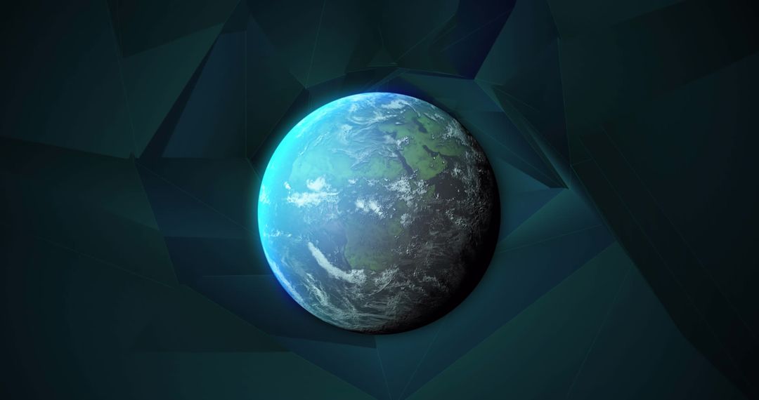 Digital Representation of Rotating Globe in Futuristic Style