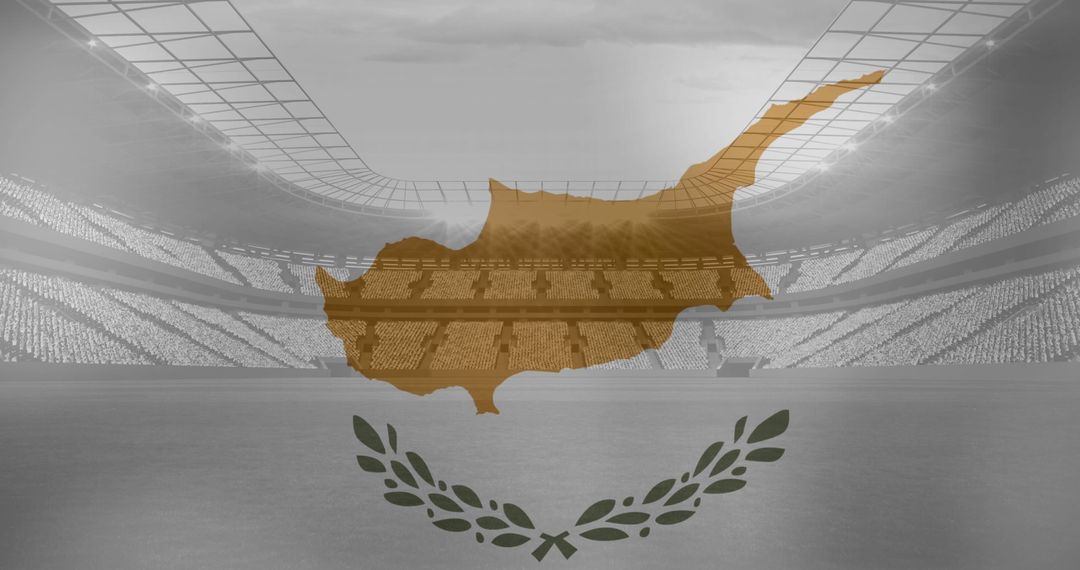 Cyprus Flag Waving Over Sports Stadium - Free Images, Stock Photos and Pictures on Pikwizard.com