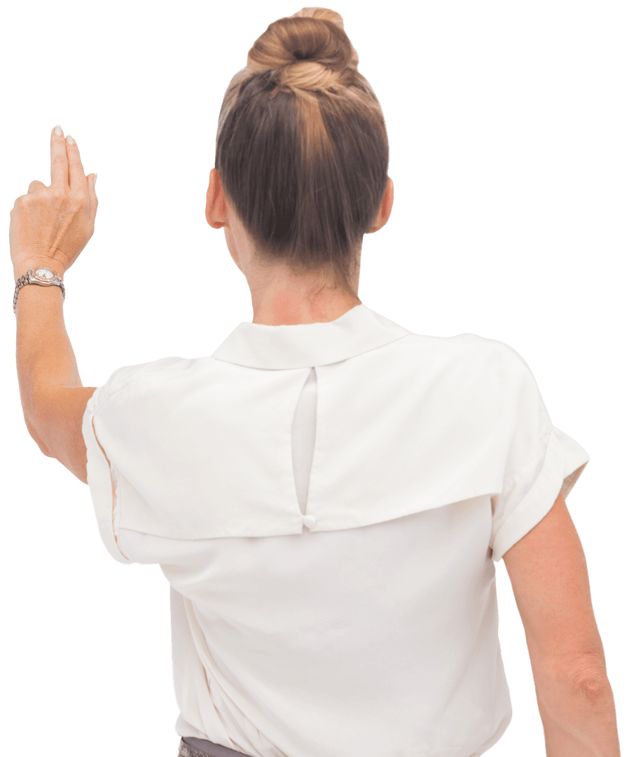 Transparent Background Businesswoman Reaching Gesture