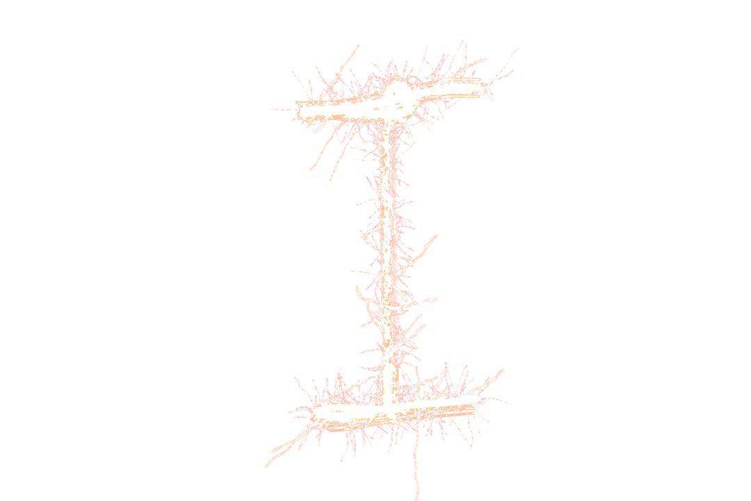 Abstract Letter 'I' Illustration on Transparent Background