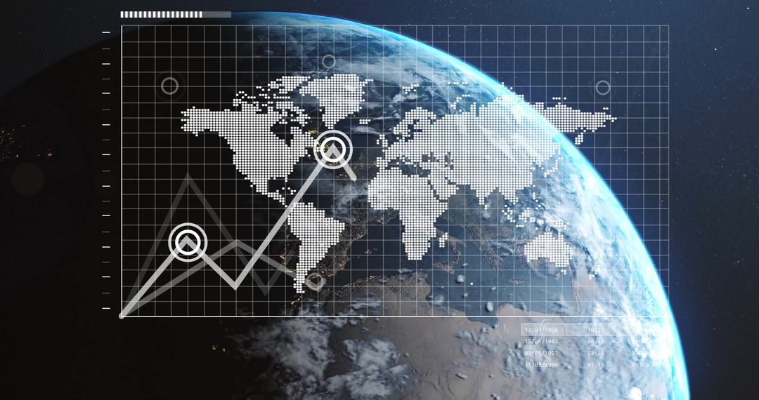 Digital Global Network with Data Visualization and Earth View
