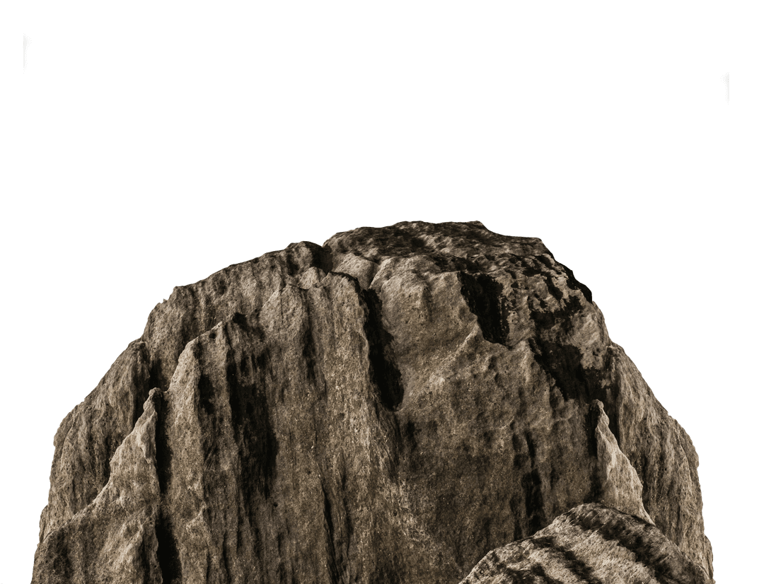 Detailed Grey Rock Vector on Transparent Background