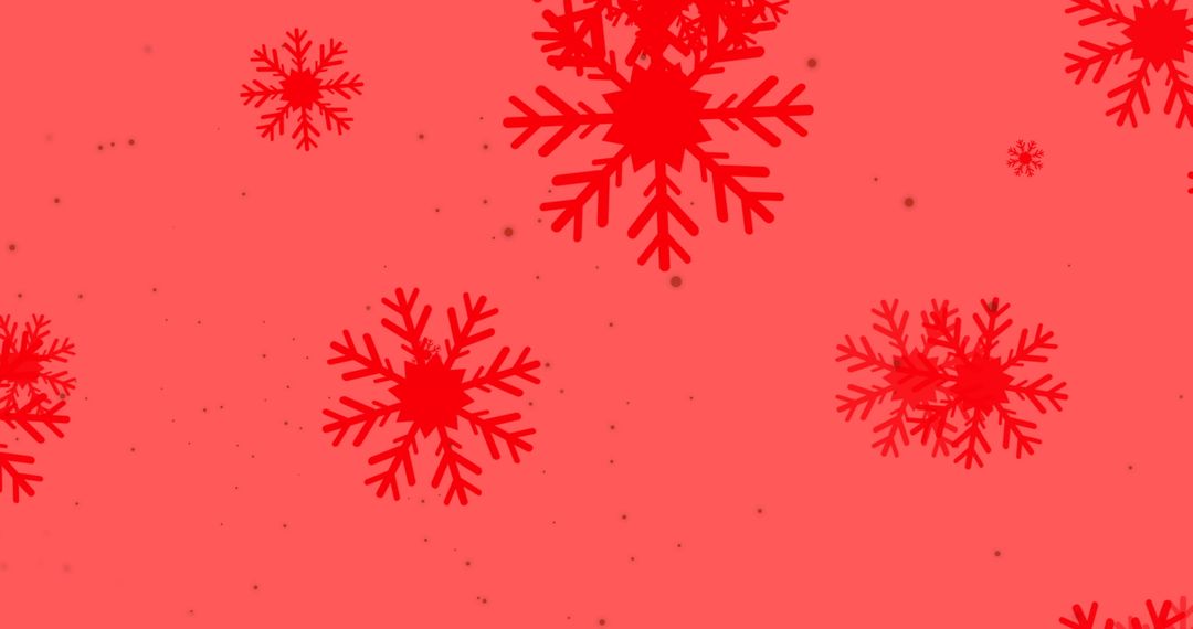 Red Background with Falling Snowflakes Vector Illustration