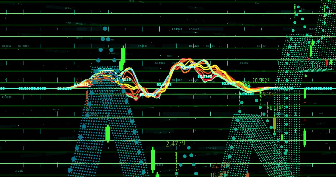 Futuristic Finance Dashboard with AI Technology and Data Visualization