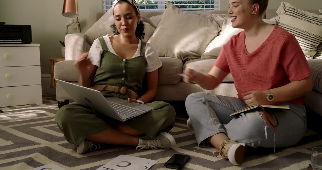 Casual Brainstorming Session in Cozy Living Room