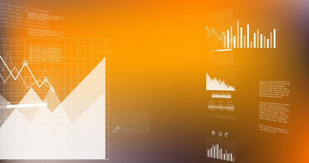 Abstract Financial Data Analysis with Digital Interface Elements