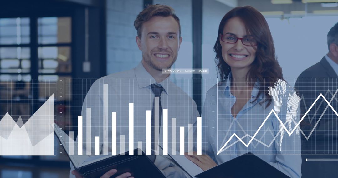 Diverse Business People Analyzing Data Visualization Charts