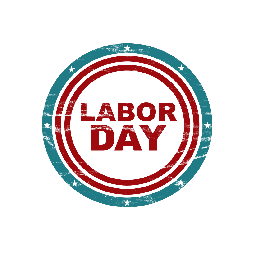 Transparent Labor Day Badge with Circular Design