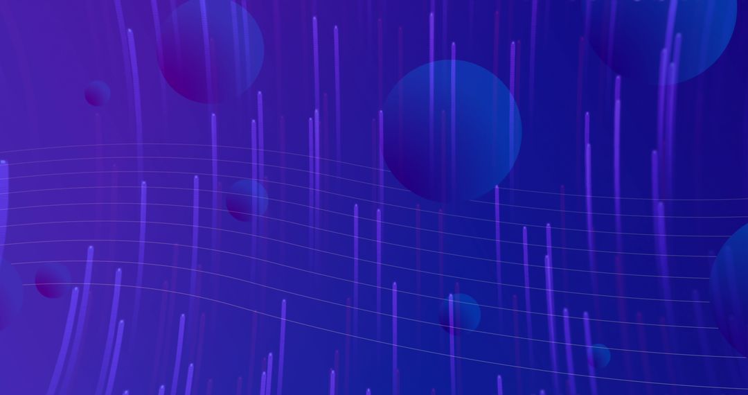 Abstract Digital Light Trails with Blue Spheres