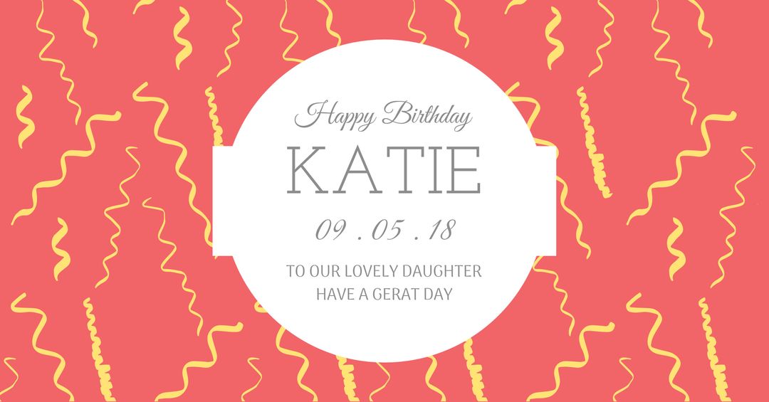 Colorful Birthday Greeting Template with Confetti - Download Free Stock Templates Pikwizard.com