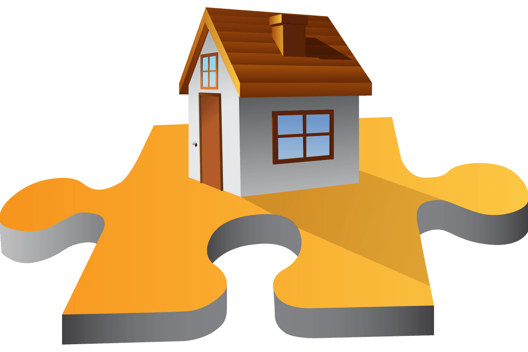 House on Puzzle Piece Transparent Background Illustration