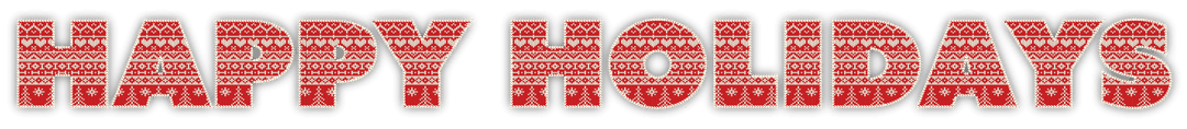 Transparent Festive Happy Holidays Text with Christmas Pattern