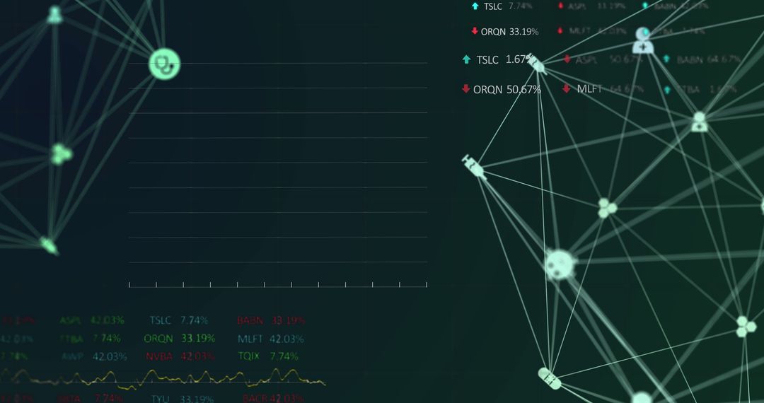 Global Healthcare Icons Interconnecting with Stock Market Data
