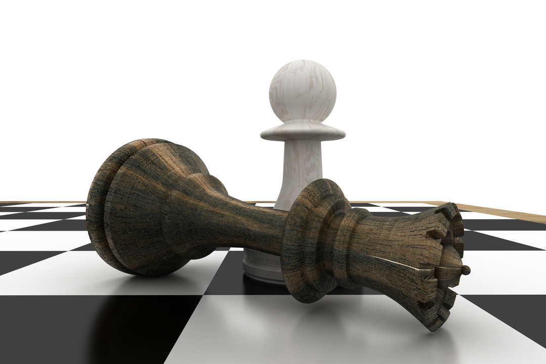 White Pawn and Fallen Black Queen Transparent Chess Concept - Download Free Stock Images Pikwizard.com