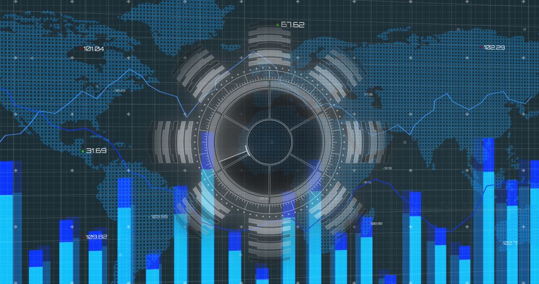 Digital Interface: Data Processing Over World Map - Free Images, Stock Photos and Pictures on Pikwizard.com
