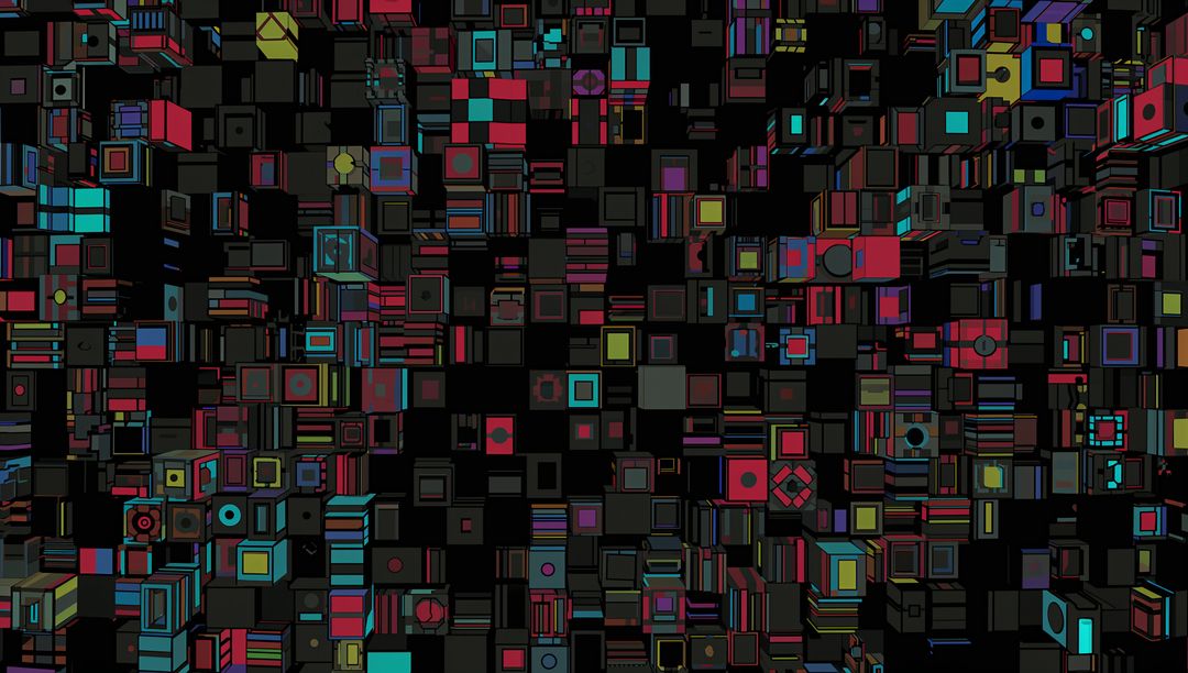 Vibrant Futuristic Cubes in Abstract Digital Space