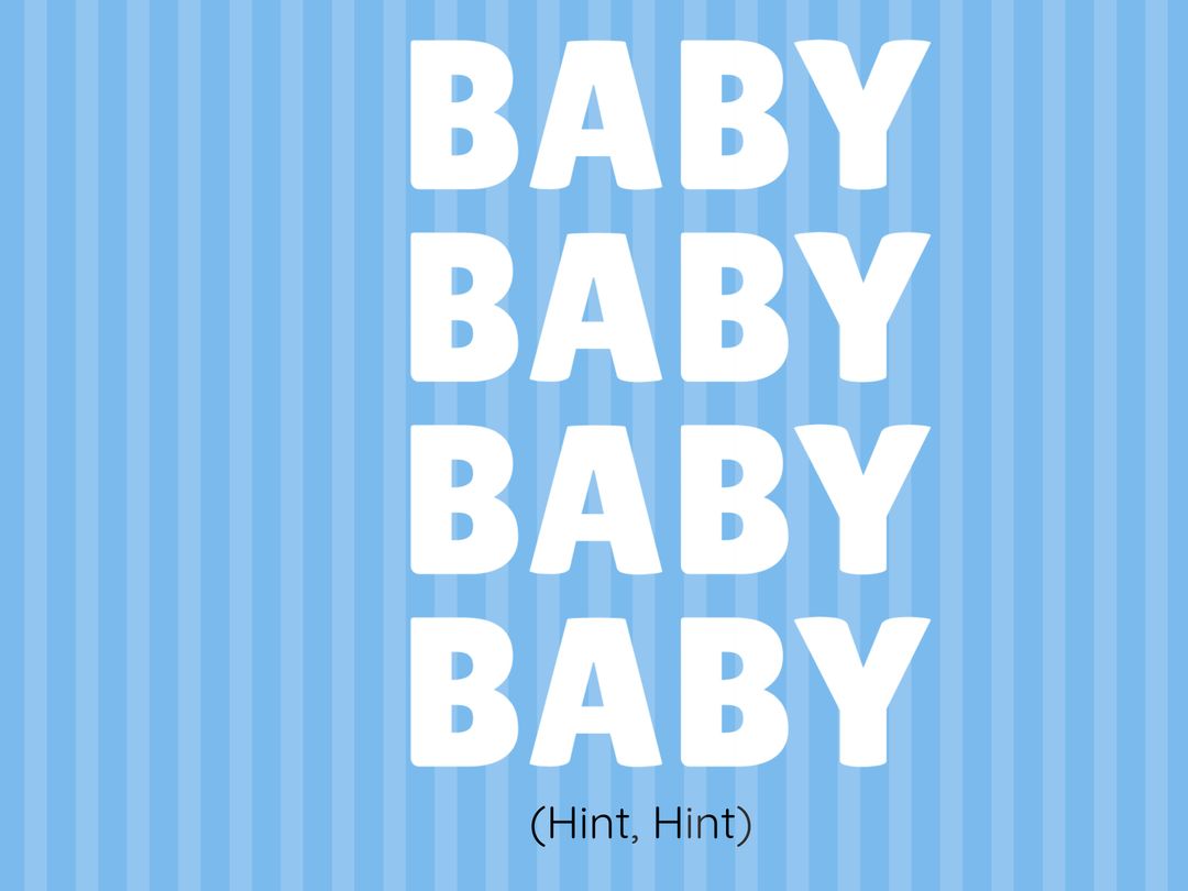 Baby Announcement Template with Bold Repetitive Text on Blue Striped Background - Download Free Stock Templates Pikwizard.com