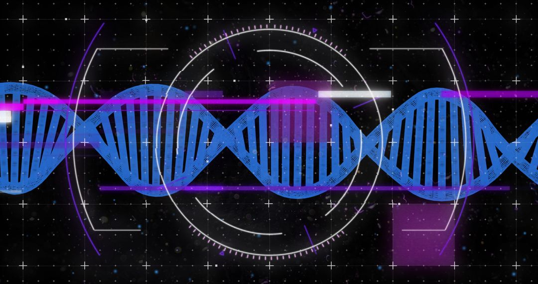 Futuristic Digital DNA Strand with Data Connectivity