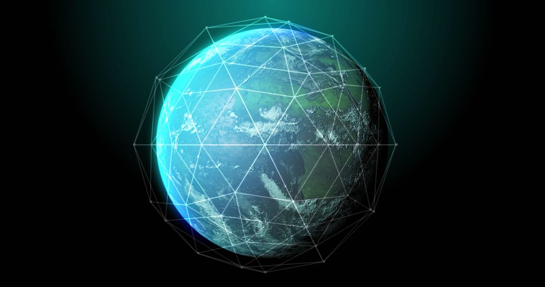 Digitally Enhanced Globe with Global Network Connections