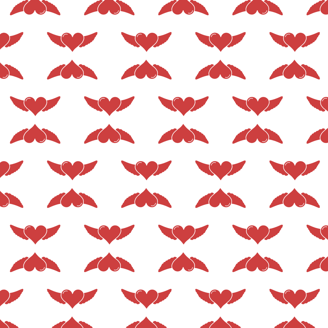 Seamless Red Wings Pattern on Transparent Background Vector