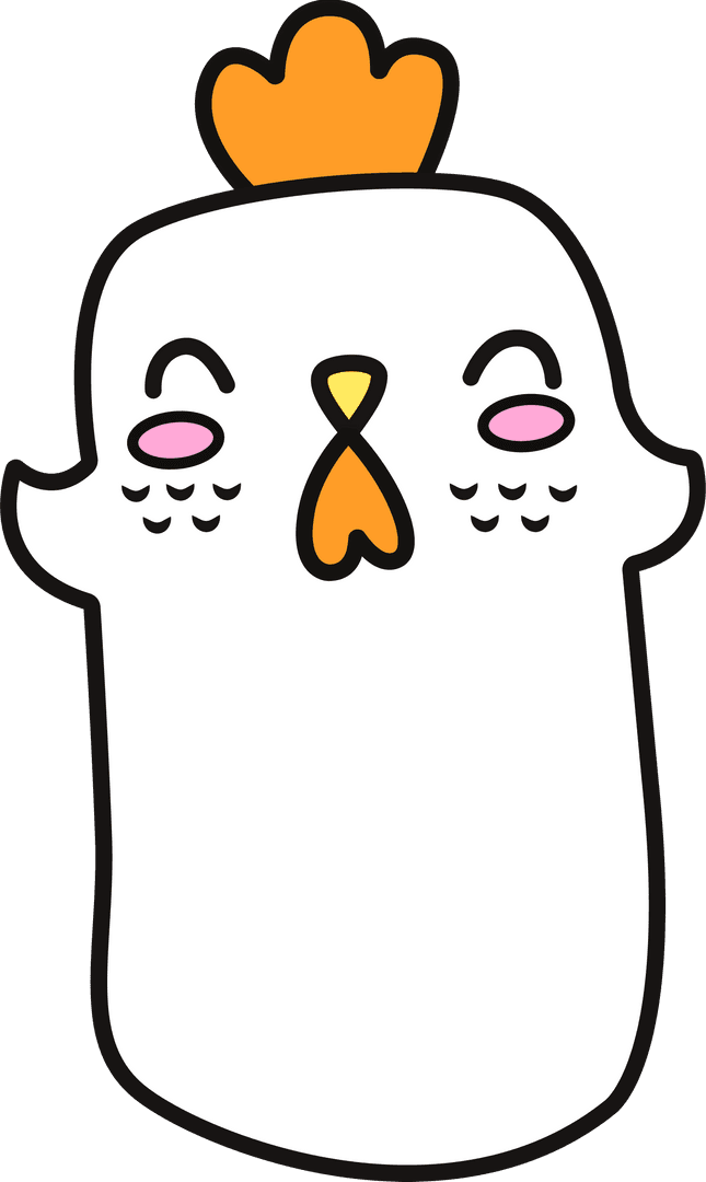 Playful Cartoon Chicken with Orange Comb and Pink Cheeks