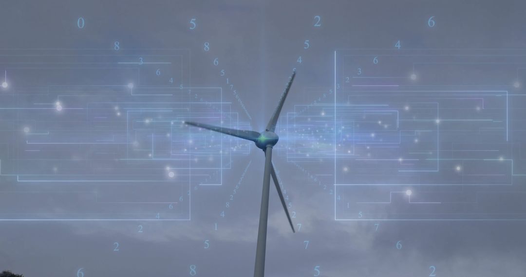 Wind Turbine with Digital Data Overlay