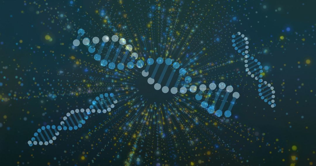 Digital DNA Strands with Abstract Light Patterns