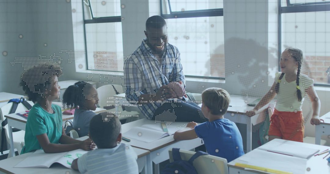 Dedicated Teacher Engaging Diverse Students with Global Classroom Activity