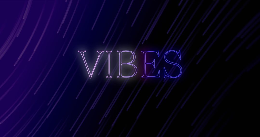 Glowing Neon Vibes Text with Dynamic Light Trails on Blue - Free Images, Stock Photos and Pictures on Pikwizard.com