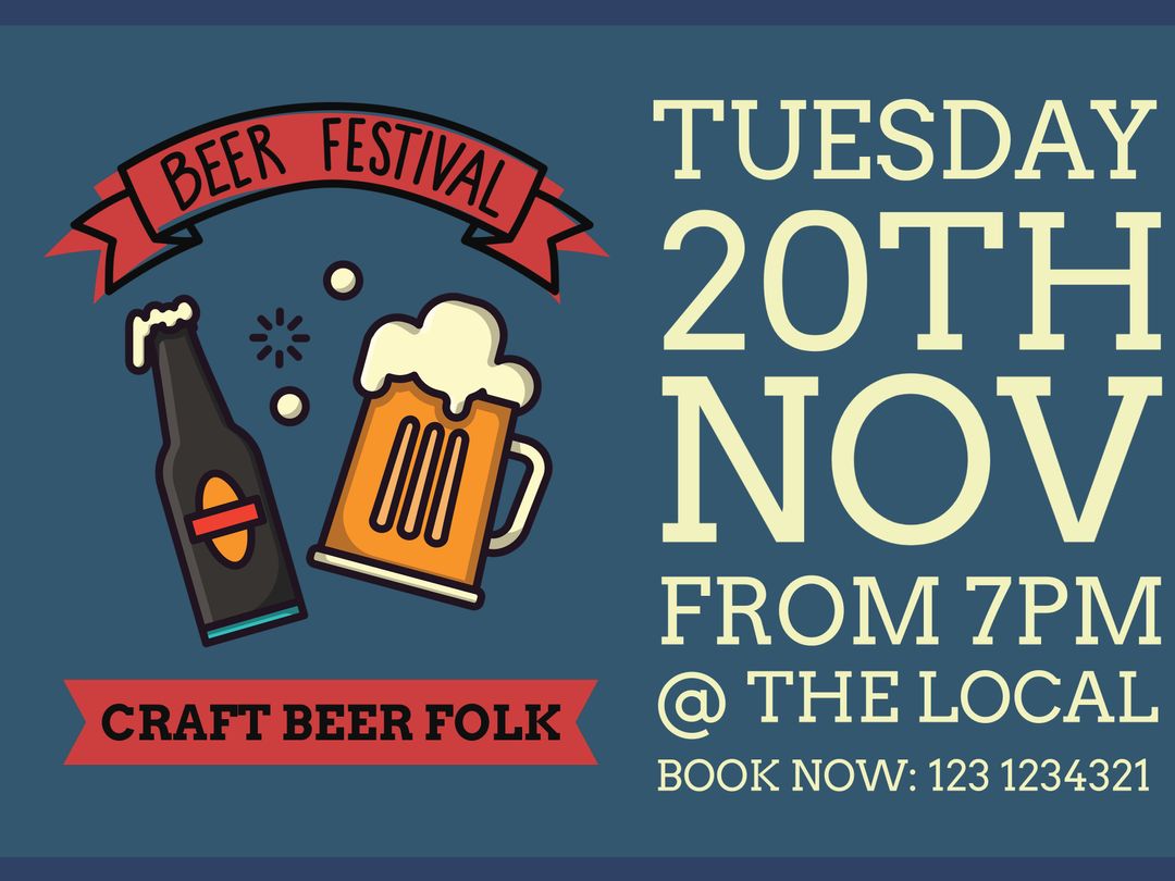 Craft Beer Festival Event Invitation for Social Gathering