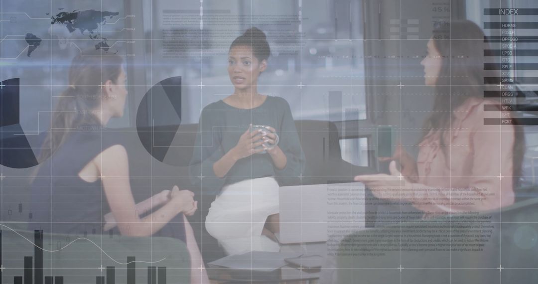 Diverse Professionals Discussing Financial Data in Office