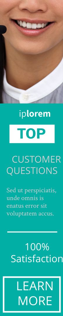 Smiling Woman Promoting Customer Satisfaction and Engagement