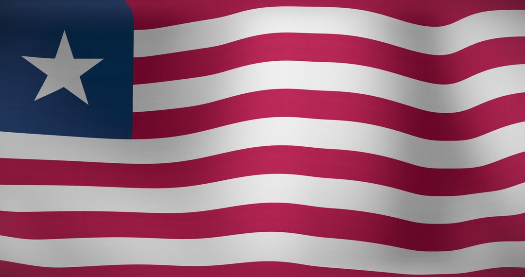 Waving Liberian Flag Symbolizing Patriotism and Unity