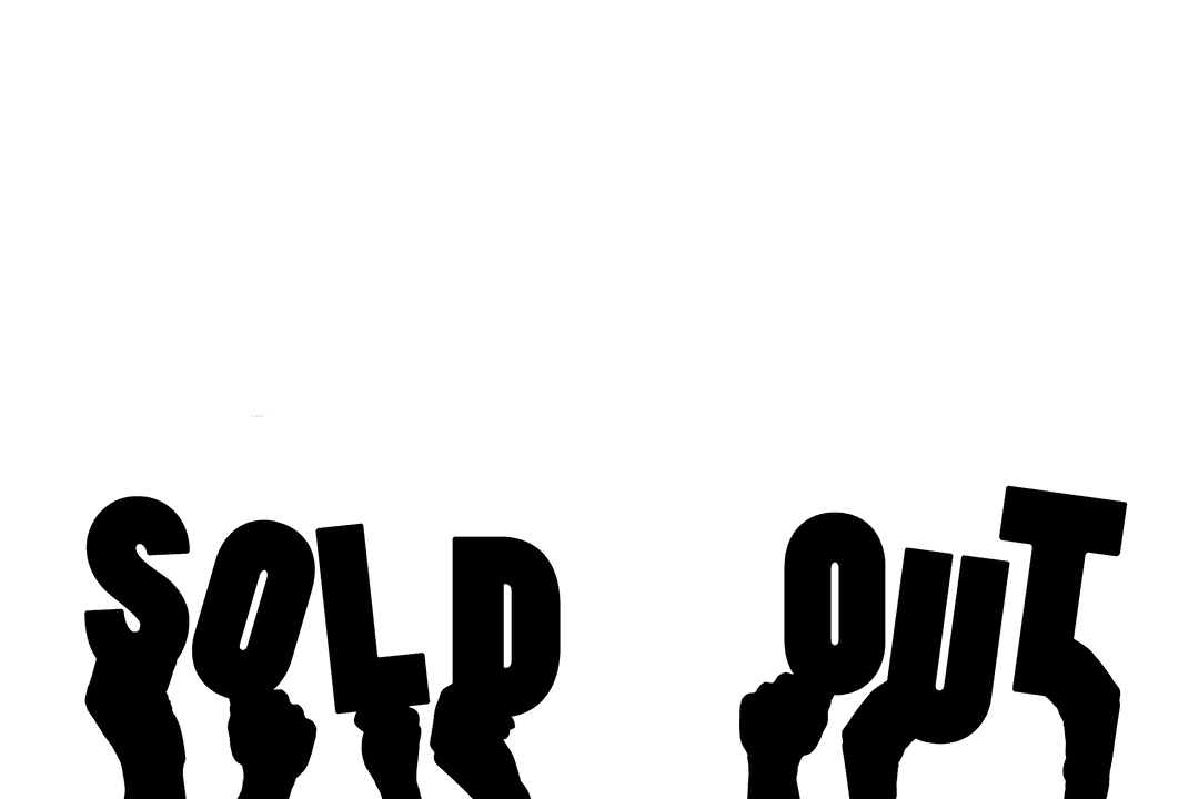 Sold Out Text in Hands on Transparent Background Vector