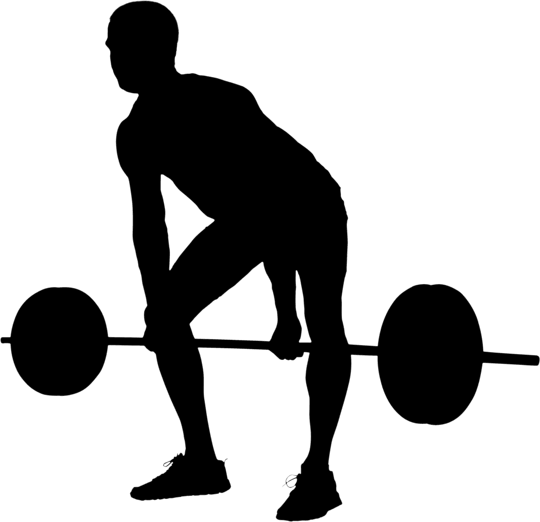 Transparent Silhouette of Man Lifting Barbell for Sport Concepts