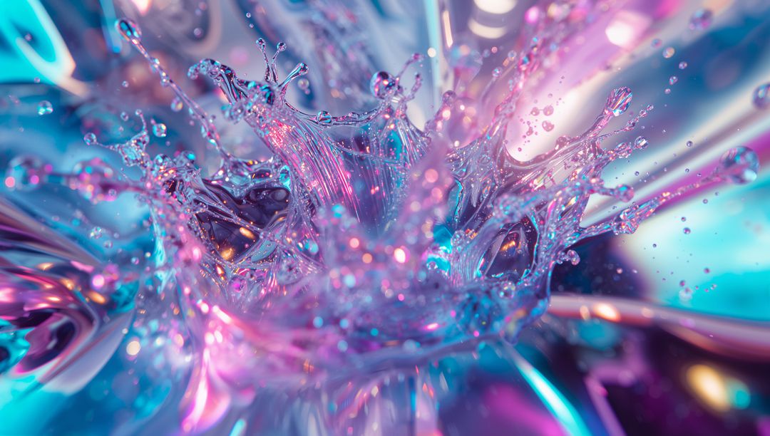 Vibrant Neon Liquid Splash with Futuristic Vibes