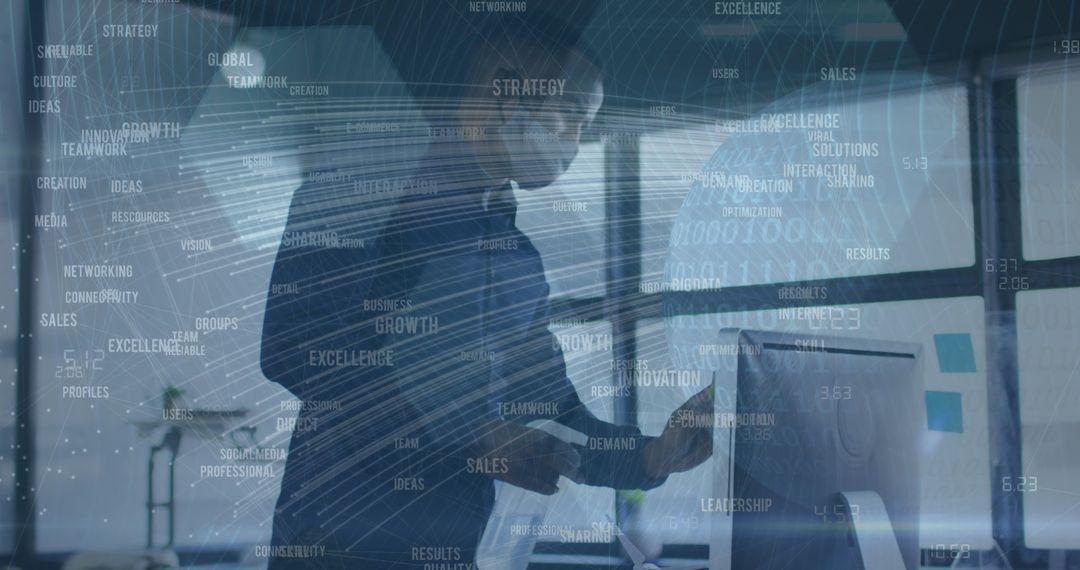 Businessman Analyzing Financial Data with Future Technology