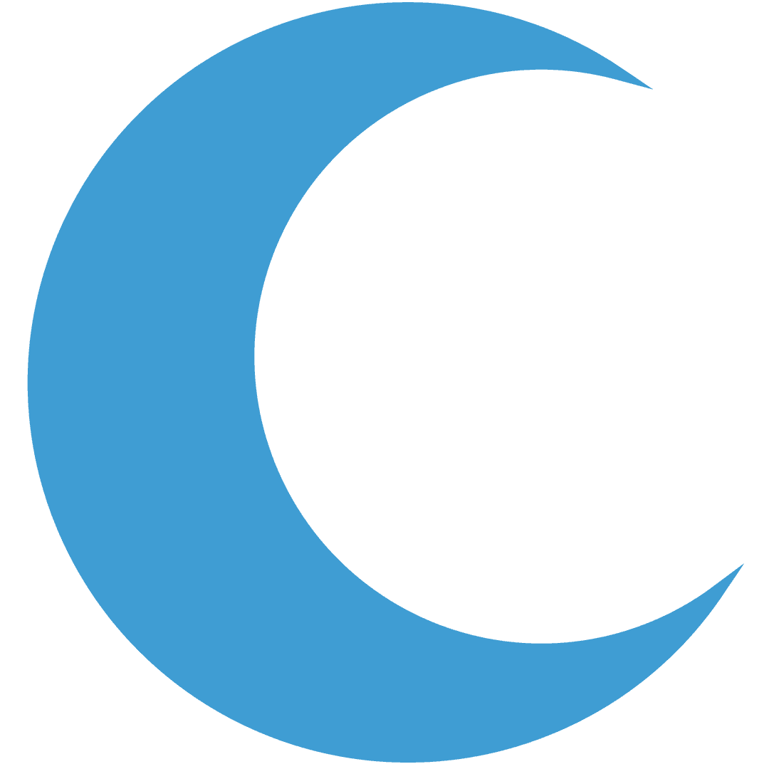 Blue Crescent Moon Illustration on Transparent Background
